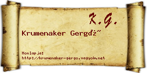 Krumenaker Gergő névjegykártya