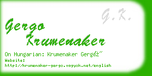 gergo krumenaker business card